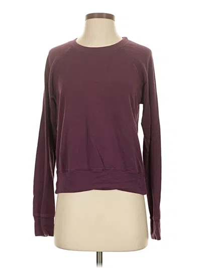 Pre-owned Sundry Long Sleeve Top Burgundy Crew Neck Tops
