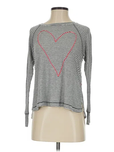 Pre-owned Sundry Long Sleeve Top Gray Boatneck Tops