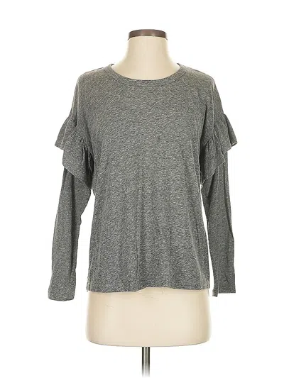 Pre-owned Sundry Long Sleeve Top Gray Cold Shoulder Neckline Tops