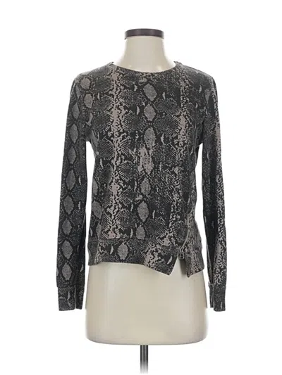 Pre-owned Sundry Long Sleeve Top Gray Keyhole Neckline Tops