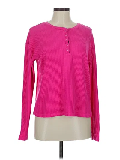 Pre-owned Sundry Long Sleeve Top Pink Crew Neck Tops