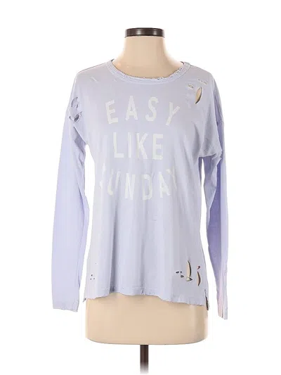 Pre-owned Sundry Long Sleeve Top Purple Crew Neck Tops