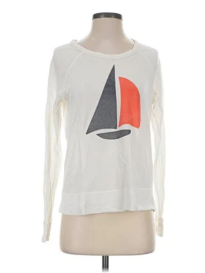 Pre-owned Sundry Long Sleeve Top White Crew Neck Tops