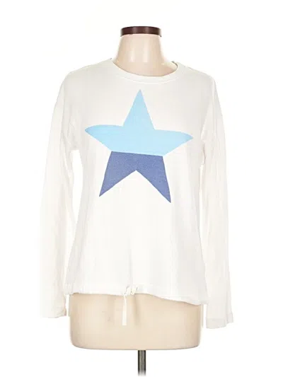 Pre-owned Sundry Long Sleeve Top White Stars Pattern Crew Neck Tops
