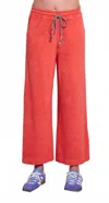 Sundry Loop Terry Crop Lounge Pants In Dark Raspberry In Red