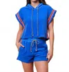 Sundry Lounge Popover Top In Lagoon Blue In Blue