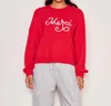 Sundry Merci Crew Neck Sweater In Flare Red In Red