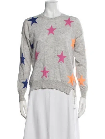 Pre-owned Sundry Merino Wool Graphic Print Sweater In Gray