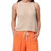 Sundry Mesh Tank Sweater In Taupe In Gray