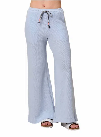 Sundry Mesh Wide Leg Pants In Chambray In Blue