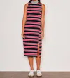 Sundry Midi Mock Neck Sleeveless Dress In Flare Red In Multi