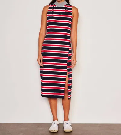 Sundry Midi Mock Neck Sleeveless Dress In Flare Red In Multi