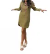 Sundry Mini Lace Up Dress In Olive In Green