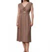 Sundry Mini Ruched Dress In Taupe