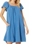 Sundry Mini Trapeze Dress In Pigment Royal In Multi