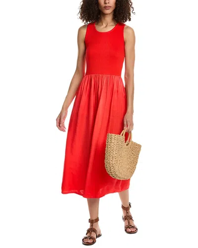 Sundry Mix Media Tank Maxi Dress In Red