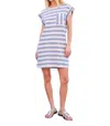 Sundry Muscle Tee Dress In Harbor Stripe Blue In Purple