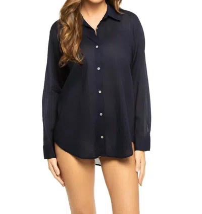 Sundry Oversized Destinations Shirt In Deep Navy In Blue
