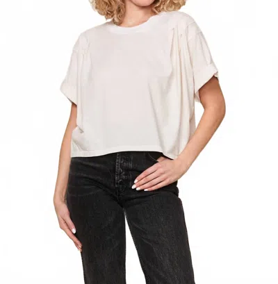 Sundry Pleated Dolman Top In Oyster In White