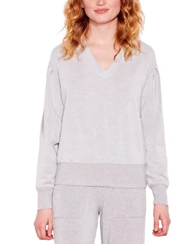 Sundry Pleated Sleeve Sweatshirt In Grey