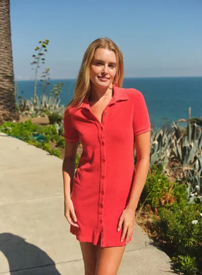 Sundry Polo Dress In Vermillion In Multi