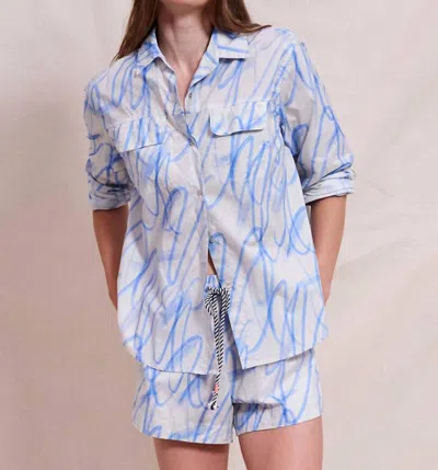 Sundry Printed Safari Shirt In Icicle In Multi