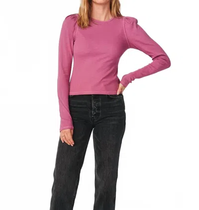 Sundry Puff Sleeve Top In Mauve In Pink