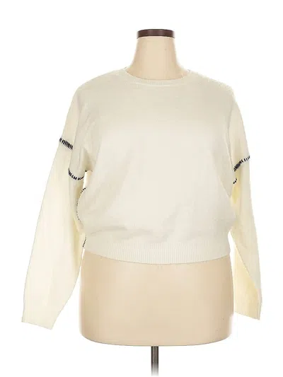 Pre-owned Sundry Pullover Sweater In White