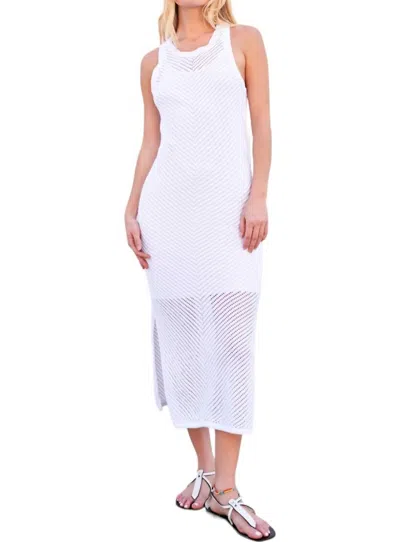 Sundry Racer Back Dress In Optic White