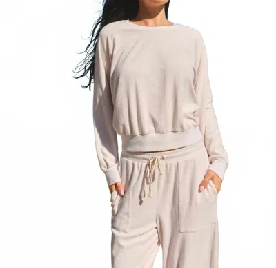 Sundry Raglan Sport Crew Sweatshirt In Oyster In Neutral