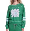 Sundry Raglan Sweatshirt Le Fleur Green Garden In Multi