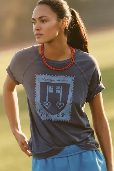 Sundry Republique Boyfriend T-shirt Top In Gray