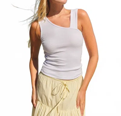 Sundry Rib Strap Tank Top In White