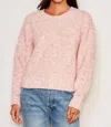 Sundry Rib Transfer Crewneck Sweater In Guava In Pink