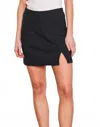 Sundry Ribbed Knit Skort In Deep Navy In Black