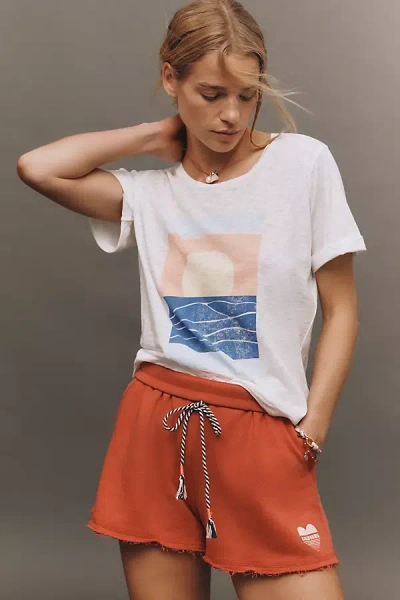 Sundry Rolled-sleeve Graphic Tee In White