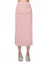 Sundry Ruched Midi Skirt In Adobe In Pink