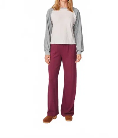 Sundry Ruffle Baseball Tee Top In Grey In Gray