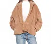 Sundry Sherpa Hooded Coat In Taupe In Brown