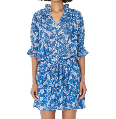 Sundry Short Dress With Tie In Perrin Paisley In Blue