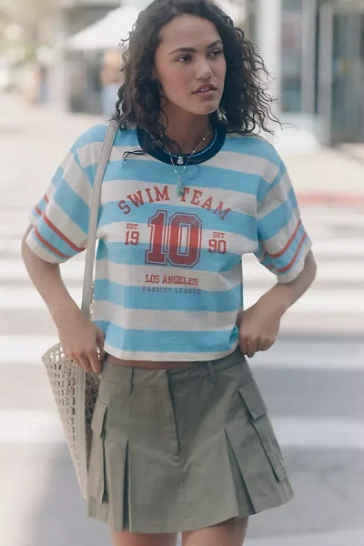 Sundry Short-sleeve Rugby Shirt Top In Blue
