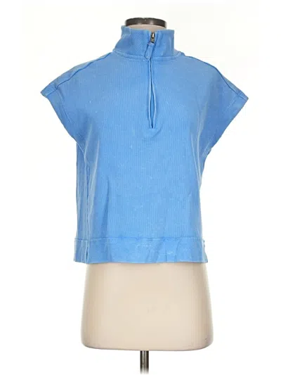 Pre-owned Sundry Short Sleeve Top Blue Cowl Neck Tops