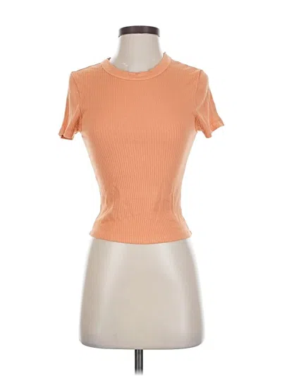 Pre-owned Sundry Short Sleeve Top Orange Scoop Neck Tops
