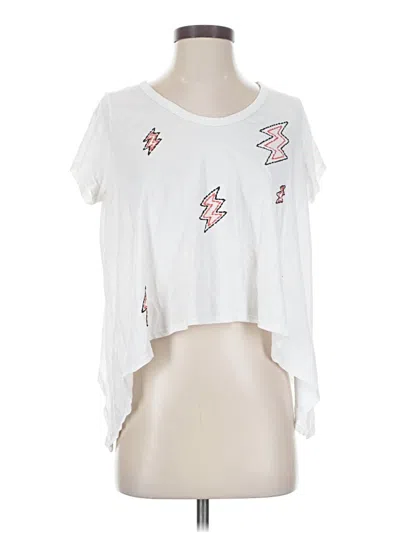 Pre-owned Sundry Short Sleeve Top White Cold Shoulder Neckline Tops