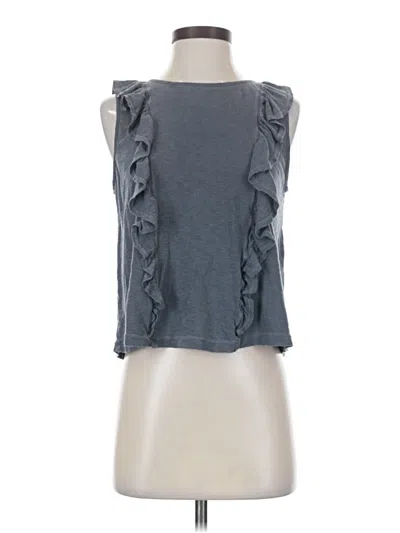 Pre-owned Sundry Sleeveless Top Gray Ruffles Neckline Tops