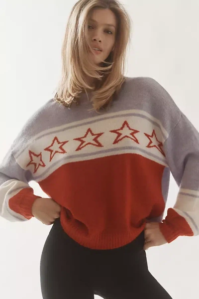 Sundry Star Pullover Sweater In Multicolor