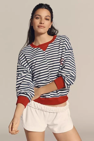 Sundry Stripe Long-sleeve Pullover Top