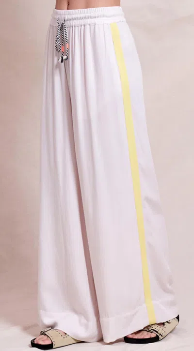 Sundry Striped Cord Wide Leg Pant In Cream