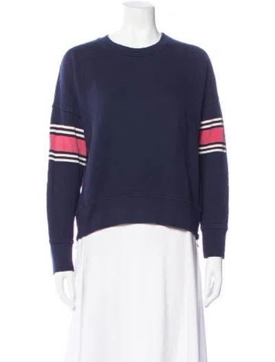 Pre-owned Sundry Striped Crew Neck Sweatshirt In Blue