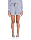 Sundry Stripe Pull On Shorts White In White